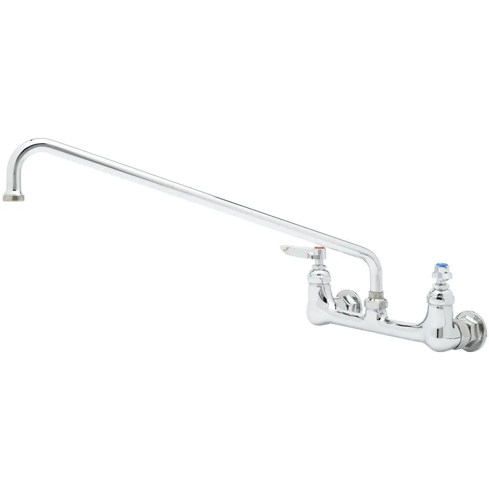 T&S Brass B-0230 Wall Mount Swivel Base Mixing Faucet, 8" Centers, 1/2 Ips Flanged Female, 18" Swing Nozzle (065X) 1