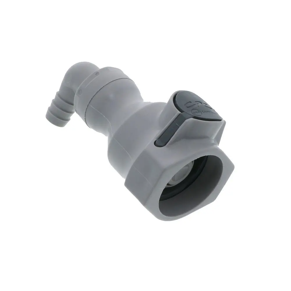 Udc Valved Elbow Hose Barb Coupling Body - 3/8 Id Barb Silicone O-Ring 1