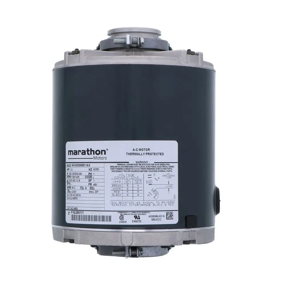Marathon Electric 828 Nema 48Yz Frame Ro/Carbonator Motor 1/3 Hp 100-120V/240V Ac 1