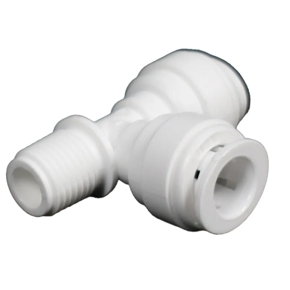 Male Run Tee Acetal 3/8 Qc X 1/4 Mnpt Run X 3/8 Qc Branch 3