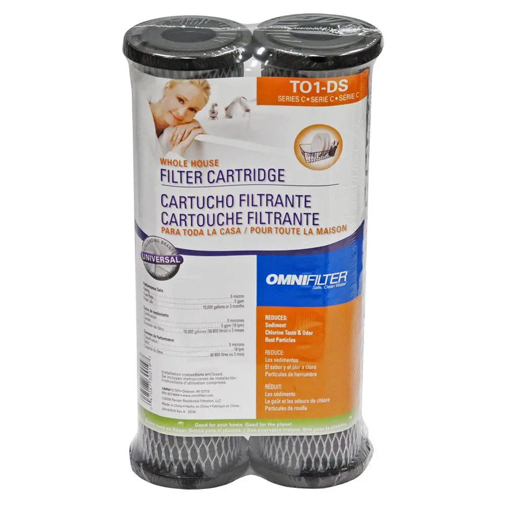 9-3/4" Omnifilter To1-Ds Carbon Impregnated Cellulose 5 Mic Filter 2 Pack 1
