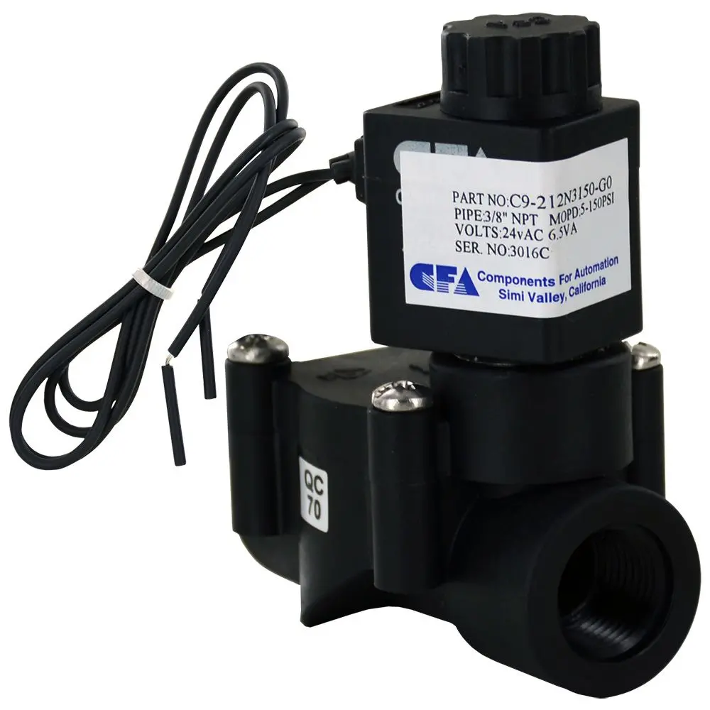 Cfa C9 Series Solenoid Valve Normally Closed 3/8" Fpt 24Vac 1