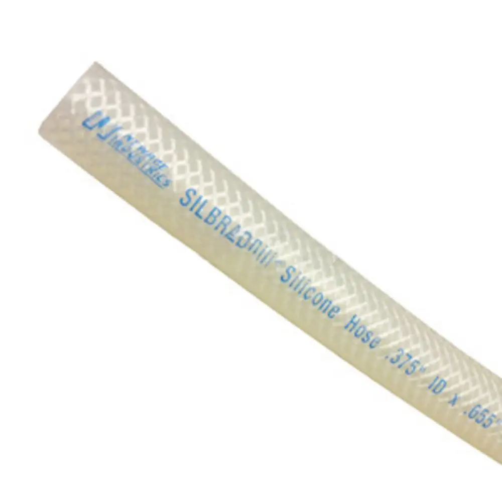 Silbrade Braid Reinforced Silicone Tubing 3/8 Id X .655 Od X 1' 2