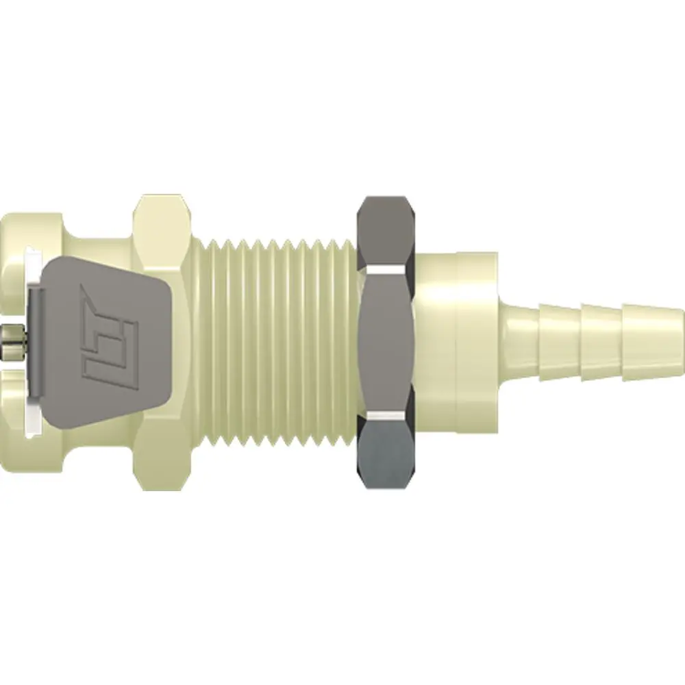 Linktech 20Pp Series Panel Mt. Female, Non-Valved, 1/8" Hb, Molded Almond Color, Polypropylene 1