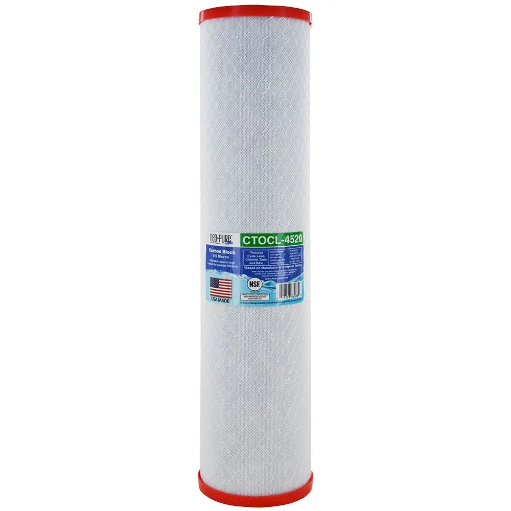 Neo-Pure Ctocl-4520 20" X 4-1/2" Coconut Shell Carbon Block Filter 0.5 Micron 1
