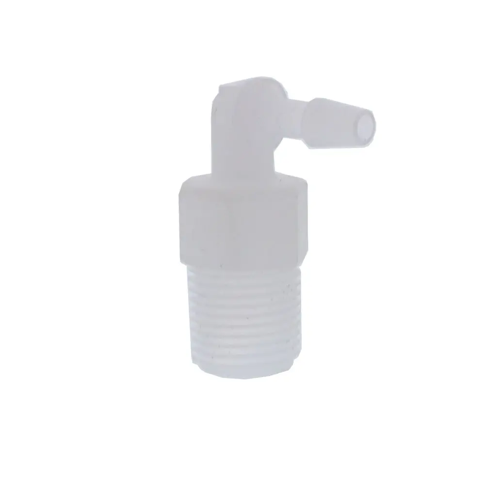 Male Barb Elbow Natural Kynar - 1/8 Id Barb X 1/8 Mpt 1