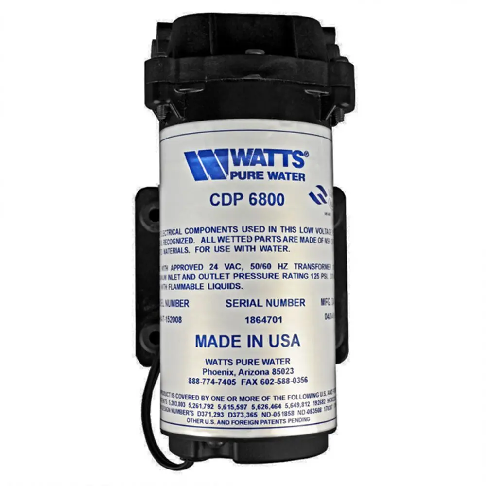 Watts Cdp6800 Ro Booster Pump For Up To 50 Gpd, 1/4"Jg, 24 Vac 1