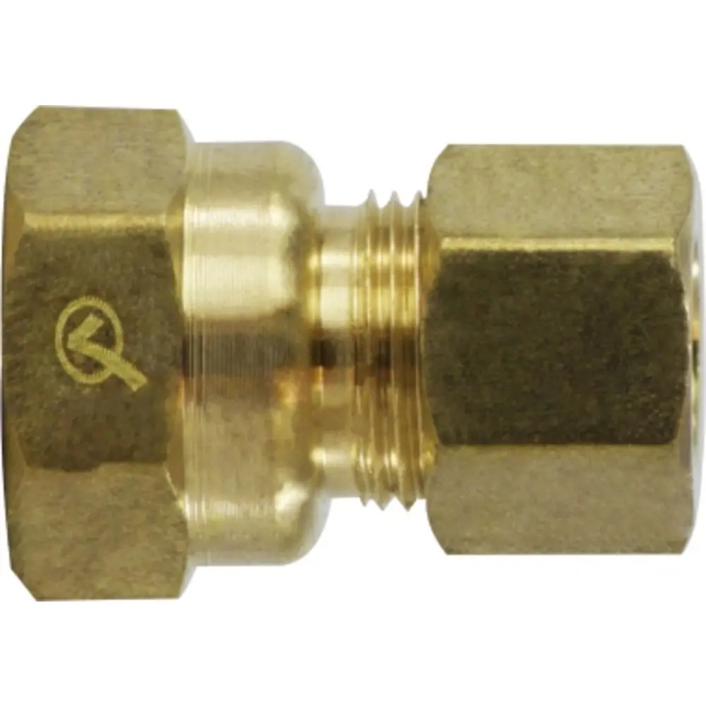 Brass Compression Female Connector 3/8 Compression X 1/4 Fpt 1