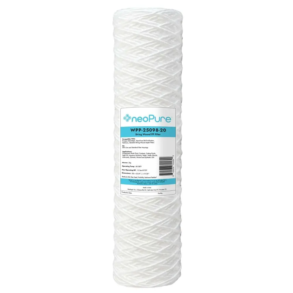 Neo-Pure Wpp-25098-20 10" Surfactant Free String Wound Filter 20 Micron 1