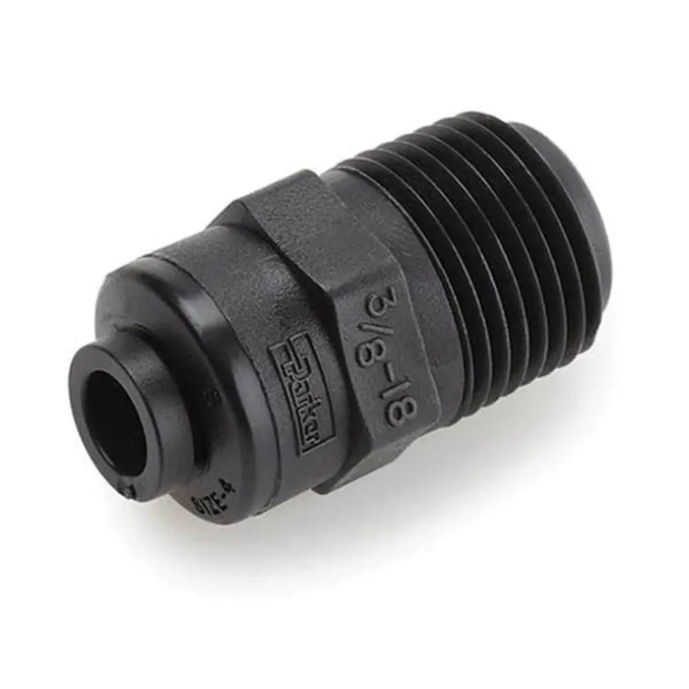 Parker Kynar Male Connector Black - 1/2 X 3/8 Nptf 1