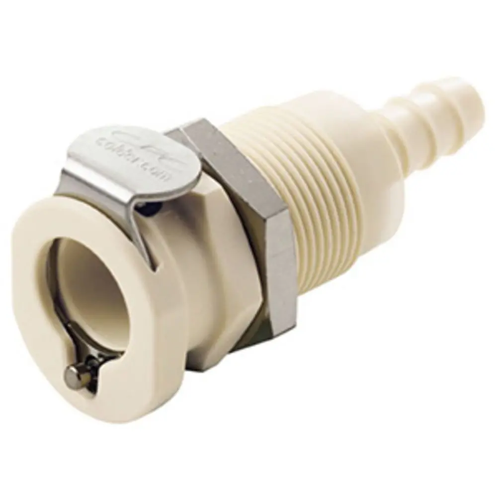Plcd1600412 Valved Panel Mount Hose Barb Coupling Body 1/4 Id Barb 1