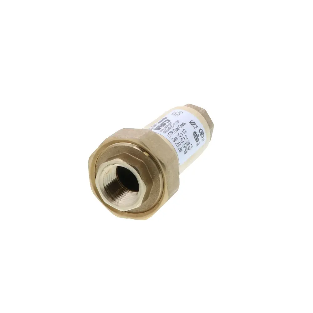 Watts Lf7ru2-2 Lead Free Dual Check Valve 1/2 Union Fpt X 1/2 Fpt 1