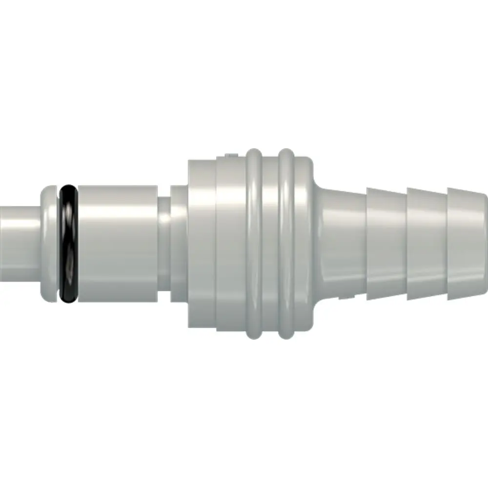 Linktech 40Pp Series Straight Male, Valved, 3/8" Hb, Molded Grey Color, Polypropylene, Epdm 1