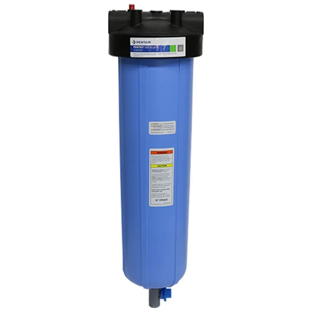 Pentek 20" Big Blue Water Filter Housing With Pr And 3/8" Drain Valve 1