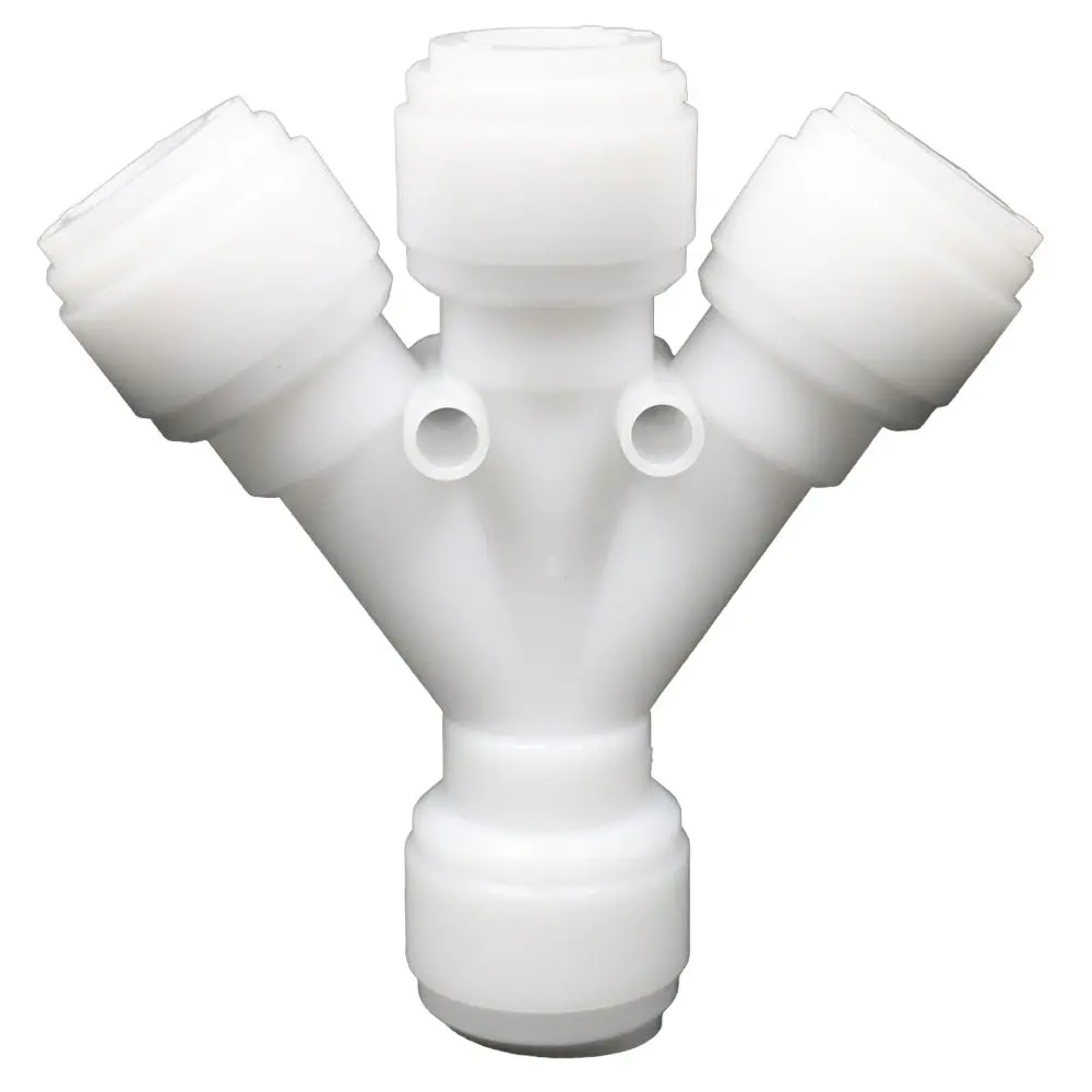 Neofit Acetal White Three Way Divider 1/2" Tube X 1/2" Tube 1