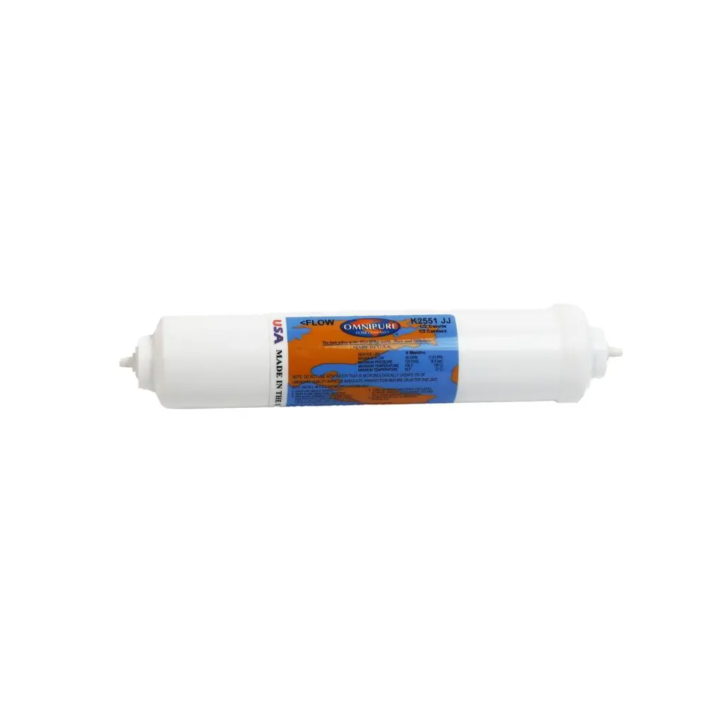 Omnipure Inline K2551-C/C-Jj 50% Calcite, 50% Corosex - 10" X 2" Filter - 1/4" Quick Connect 1