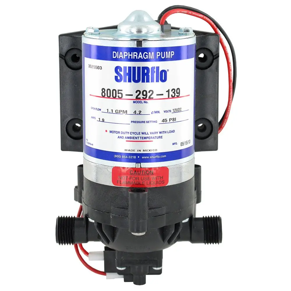 Shurflo 8005-292-139 Demand Pump 1.1 Gpm 60 Psi 12Vdc (No Power Cord) 1