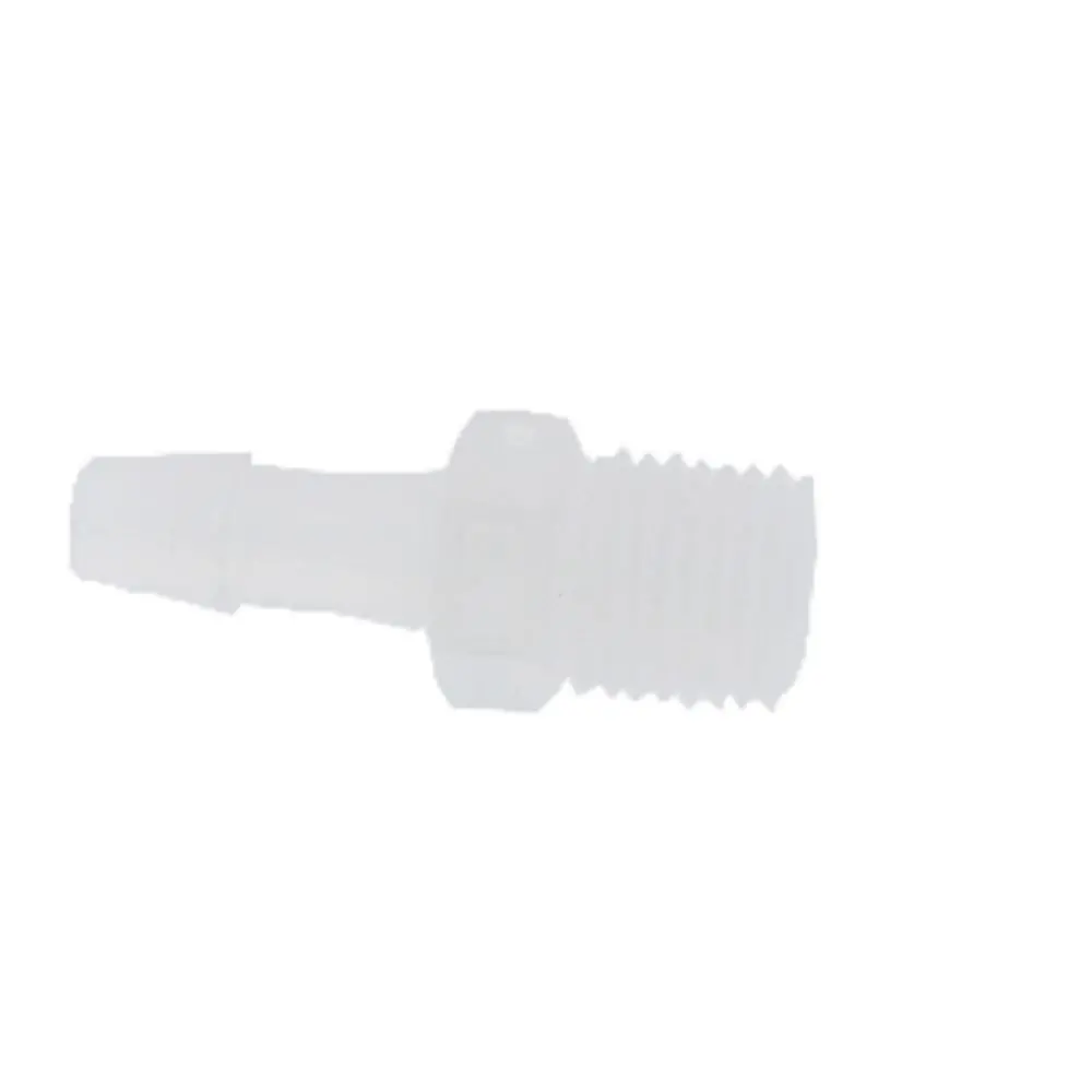 Fitquik Polypropylene Thread To Tube Straight Fitting - 1/4 Npt To 1/4 Id Barb 3