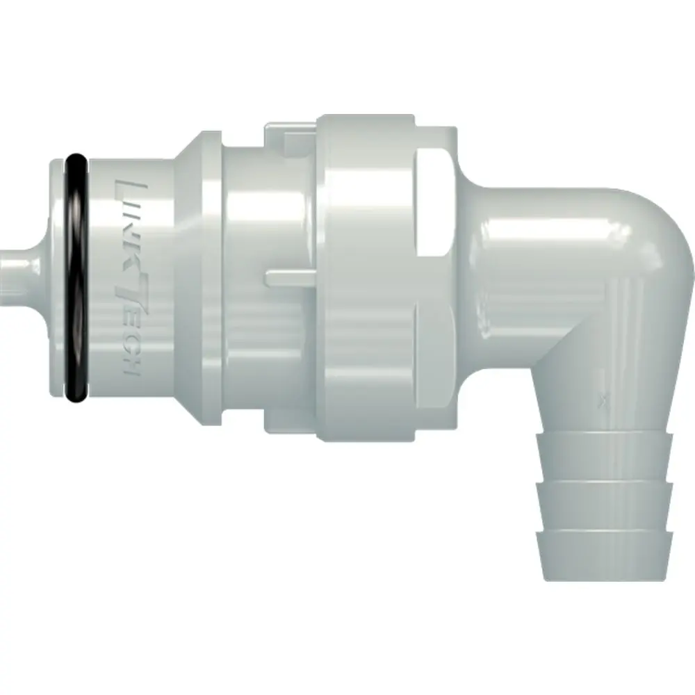 Linktech 60Pp Series Elbow Male, Valved, 3/8" Hb, Polypropylene, Epdm 1