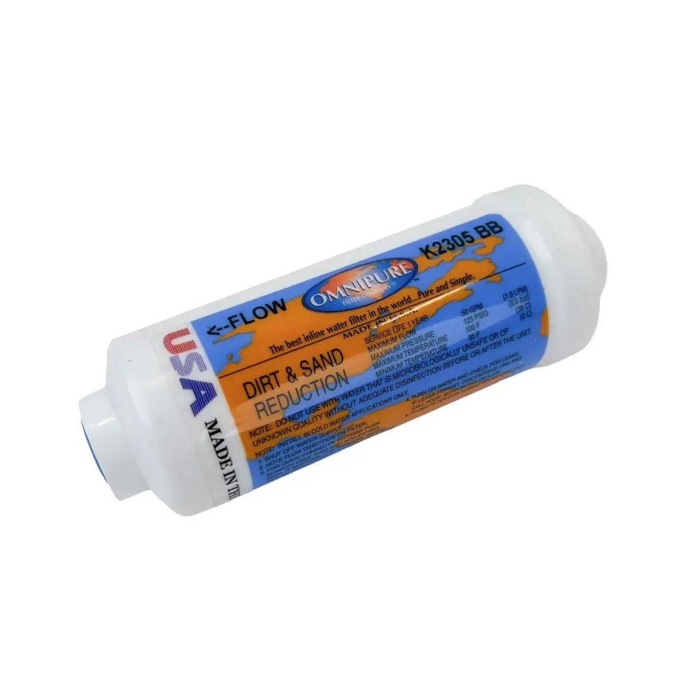 Omnipure Inline K2305-Bb 5 Mic Sediment Prefilter - 6" X 2" Filter - 1/4" Fpt 1