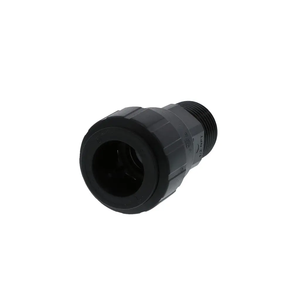 John Guest Black Male Connector - 1/2 Cts X 1/2 Npt 3