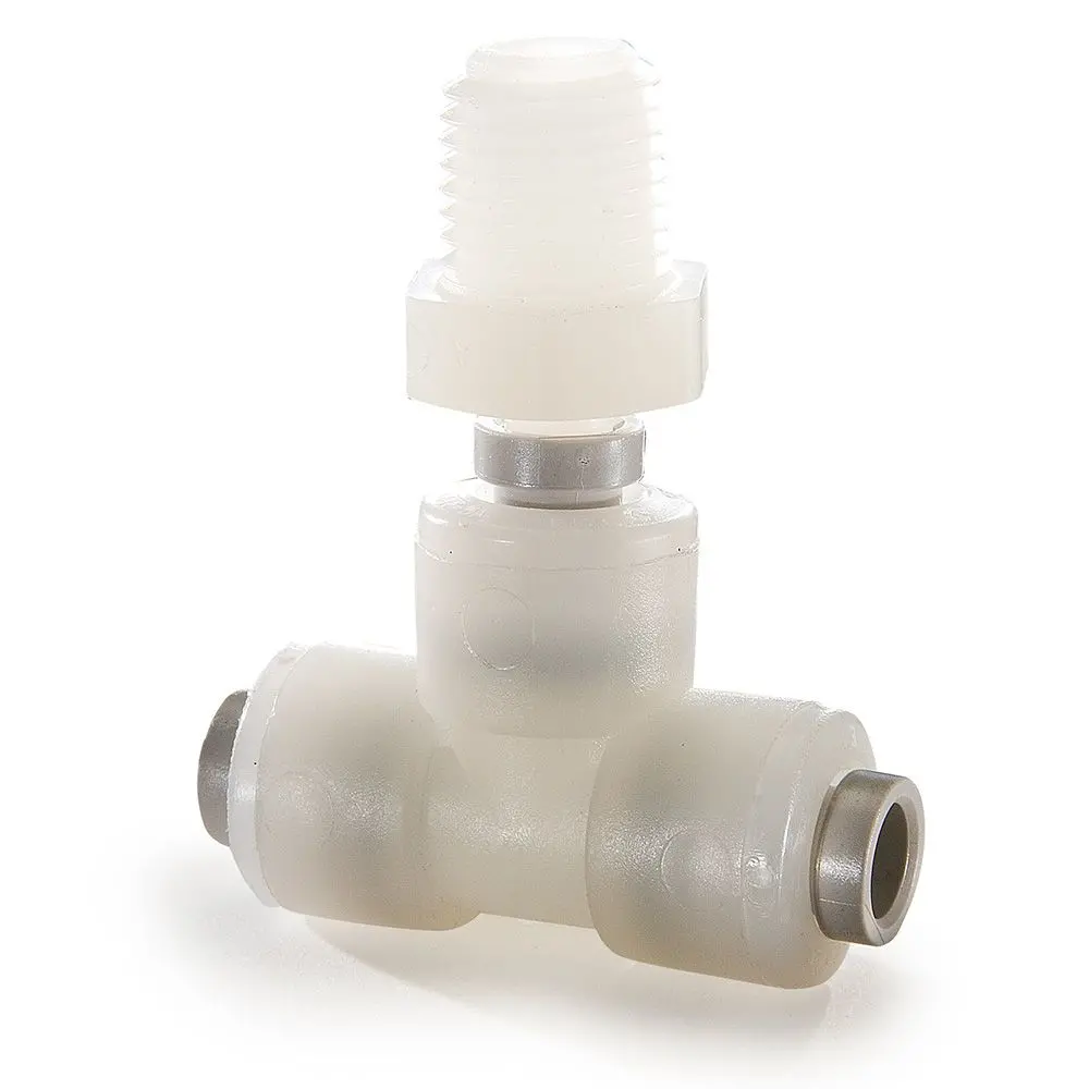 Kynar Pvdf Male Branch Swivel Tee - 1/4 X 1/8 Nptf 1