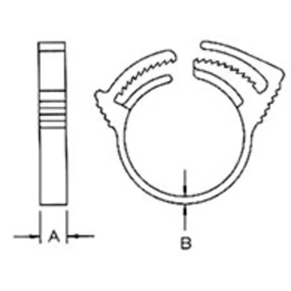 Hose Clamp Nylon W/ Snap Grip 19/32" (For 0.597" To 0.680" Od) 2