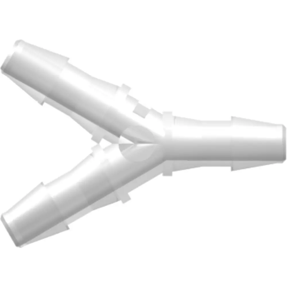 Linktech Y Tube Fitting With 200 Series Barbs, 1/8" (3.2 Mm) Id Tubing, Natural Kynar Pvdf 1