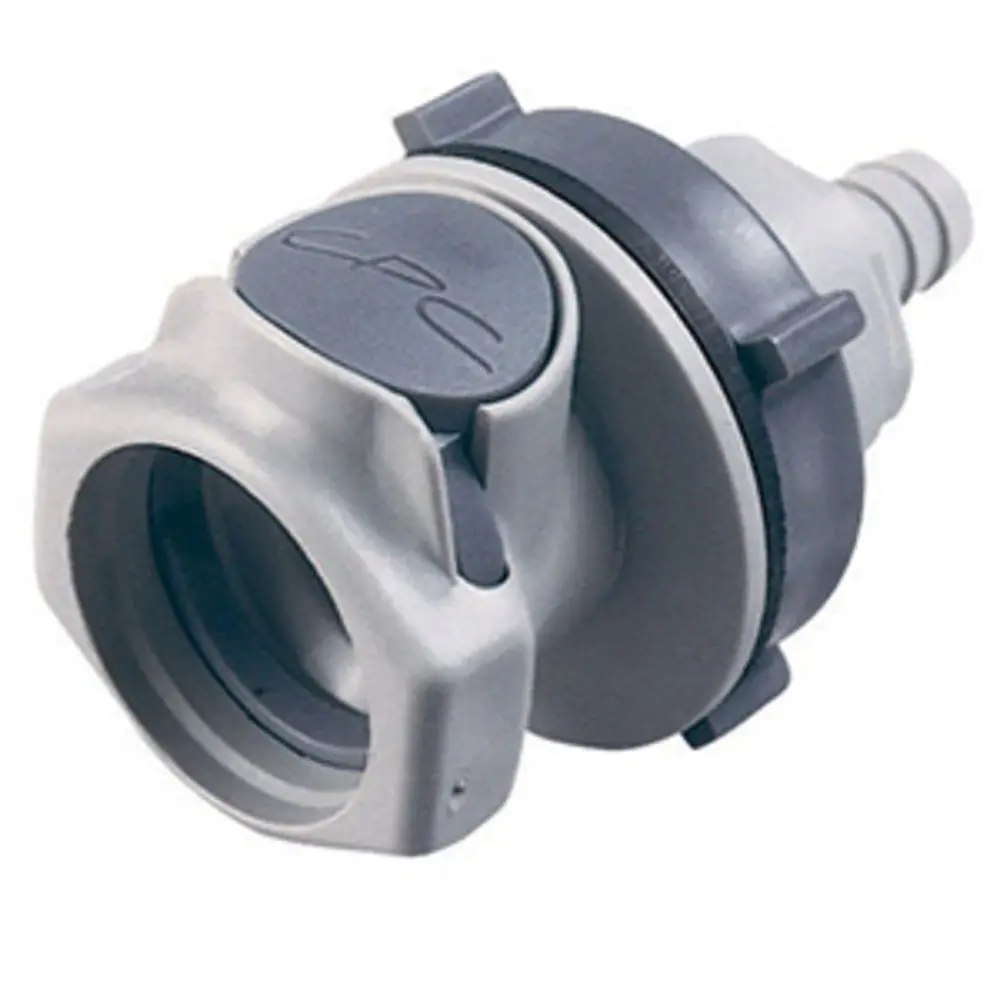 62600 Nsf Valved Panel Mount Hose Barb Coupling Body 3/8 Id Barb 1