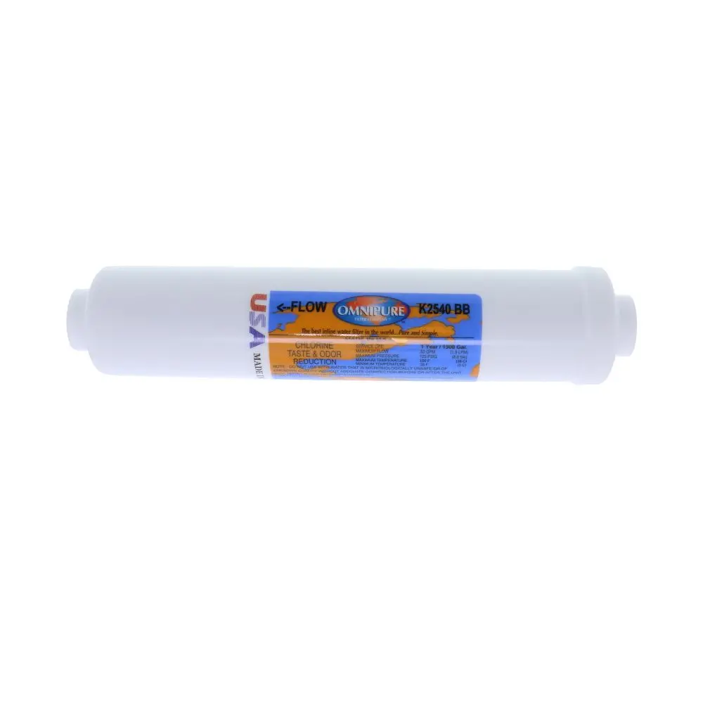 Omnipure K2540-Bb 2" X 10" Granular Activated Carbon Inline Filter 1/4" Fpt 1
