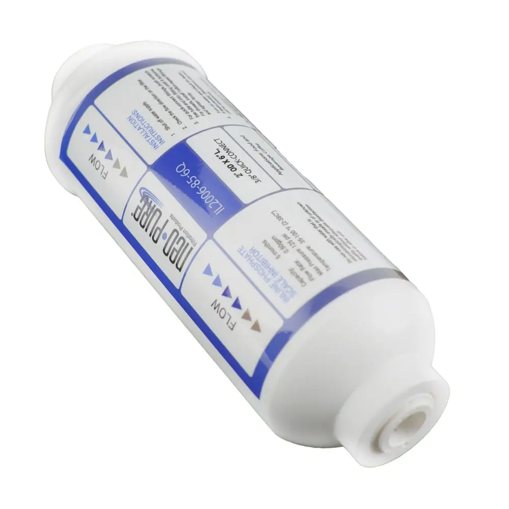 Neo-Pure Inline 2X6 Phosphate Scale Inhibitor With Sediment Pad, 3/8 Qc Filter 2