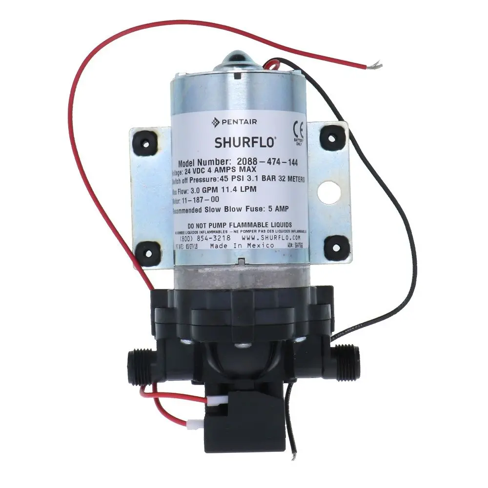 Shurflo 2088-474-144 Delivery Pump 3.0 Gpm 45 Psi 24V 1/2 Mpt 1