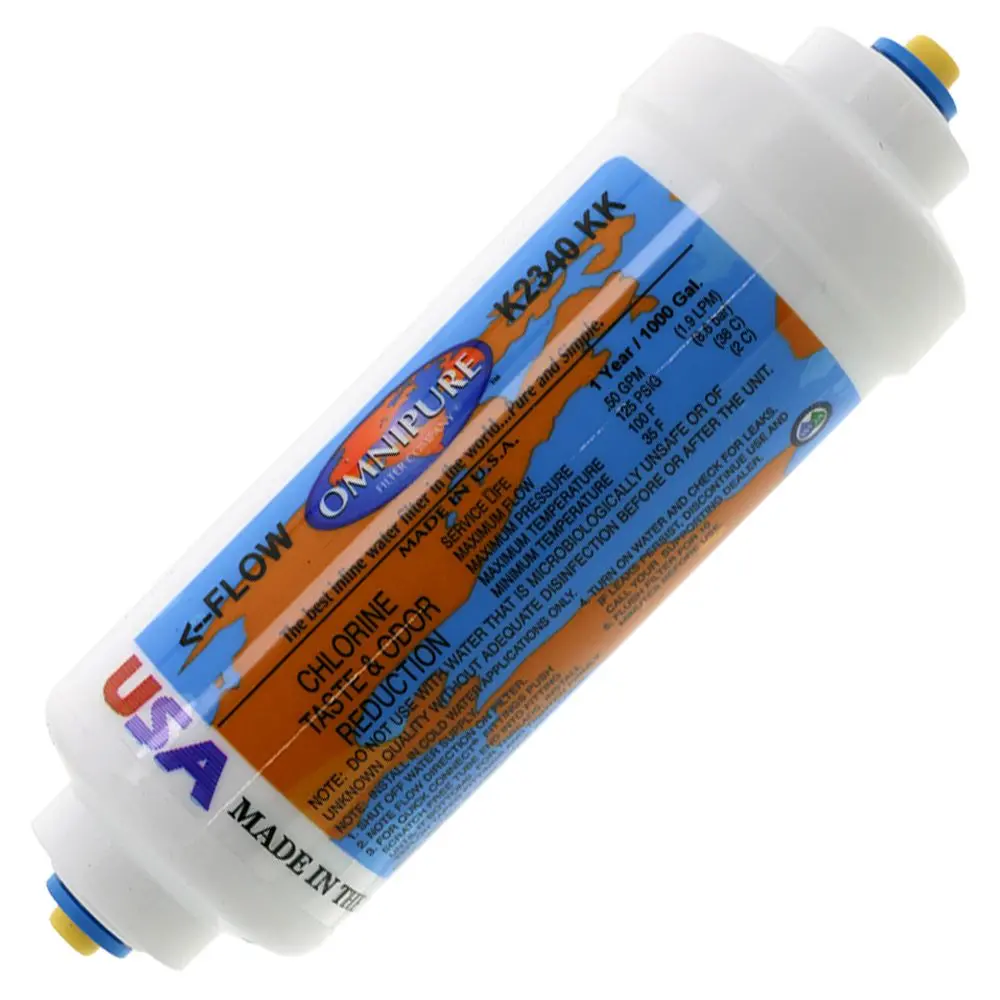 Omnipure K2333-Kk/K2340-Kk 6" X 2" Inline Gac Filter 3/8" Qc 1