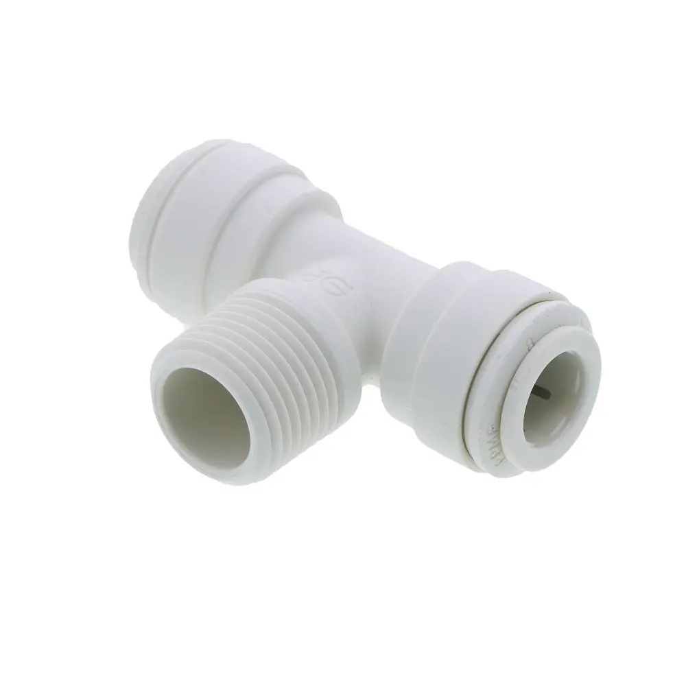 John Guest Fixed Tee Adapter Polypro - 3/8 X 3/8 X 3/8 Mnpt Branch 3