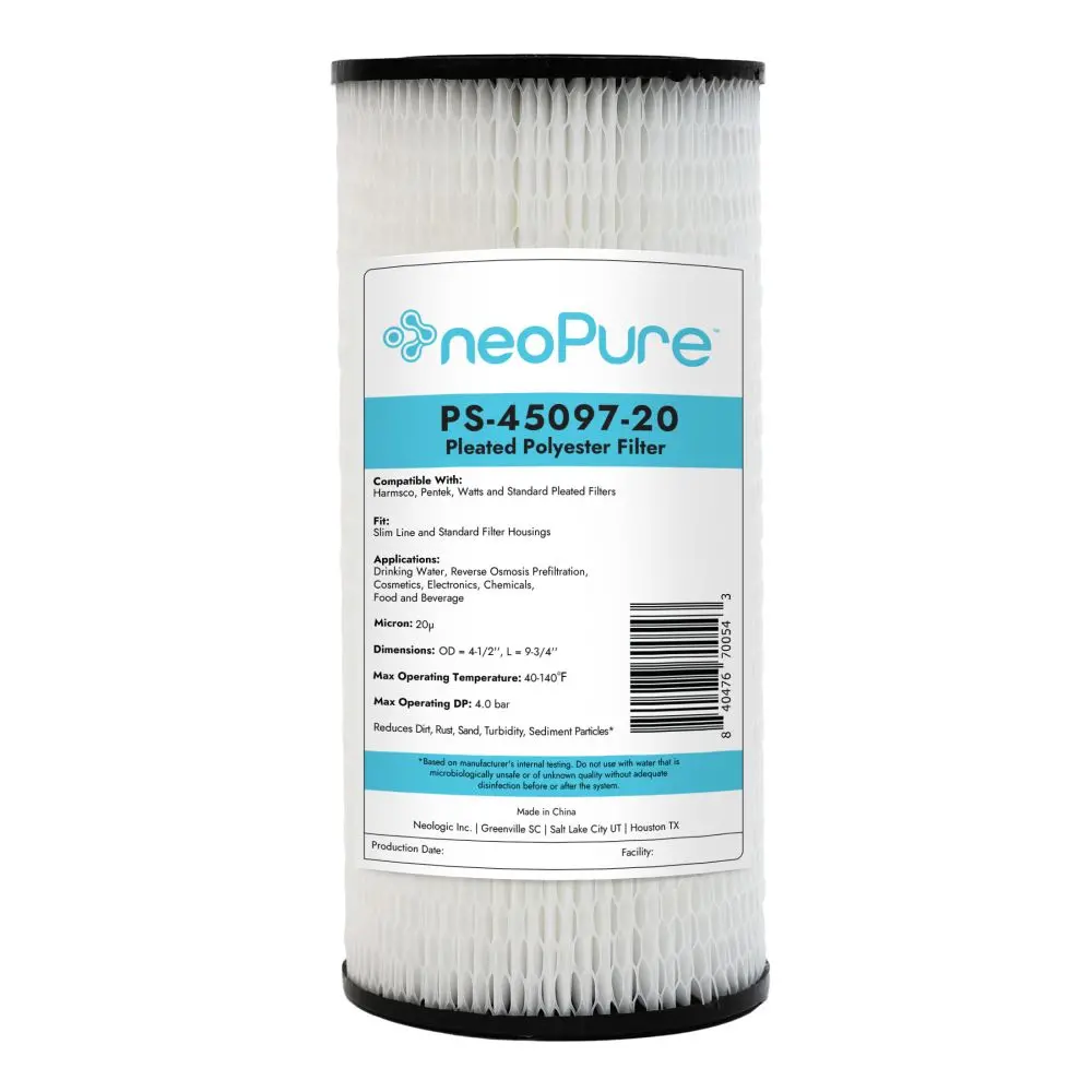 Neo-Pure Ps-45097-20 9-3/4" Bb High Efficiency Pleated Filter 20 Micron 1