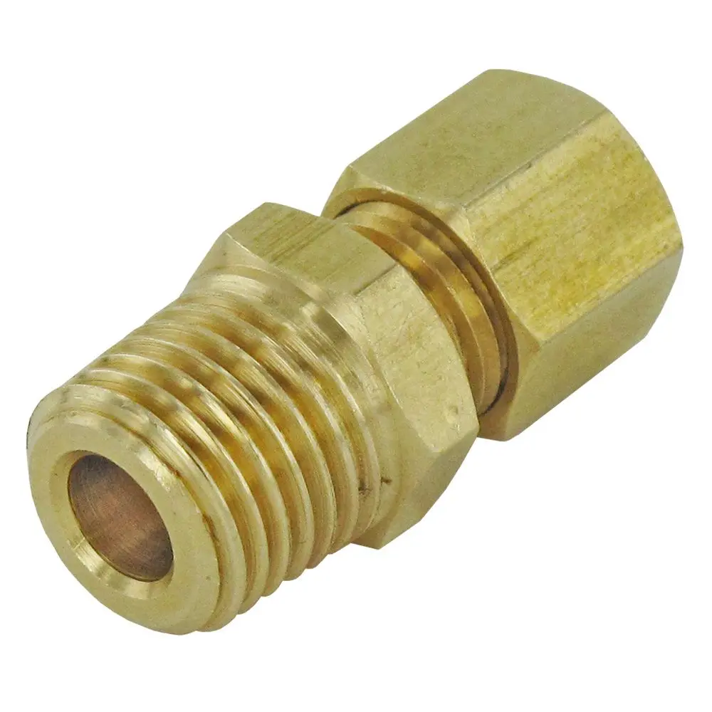 Brass Male Connector 5/16 Compression X 1/4 Npt 1