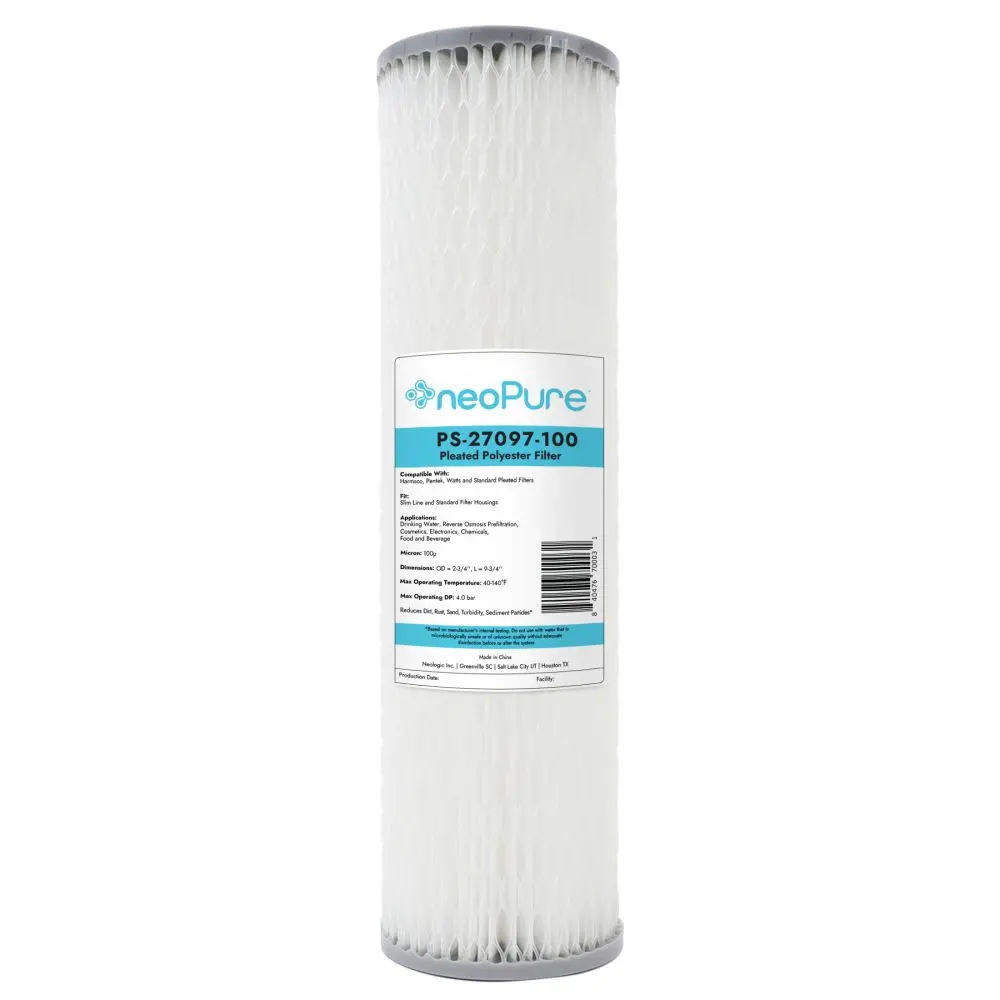 Neo-Pure Ps-27097-100 9-3/4" High Efficiency Pleated Filter 100 Micron 1