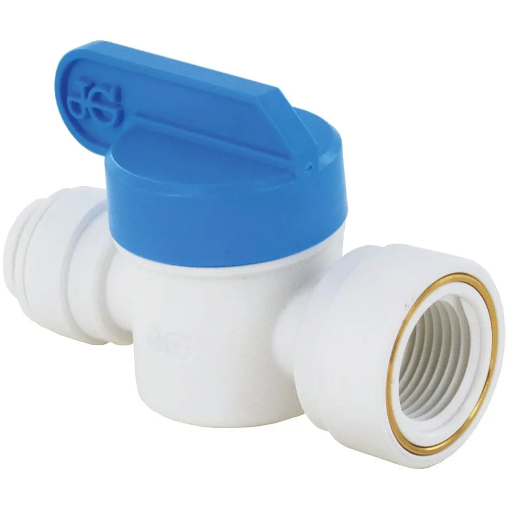John Guest Shut-Off Valve Polypro Female Nptf - 3/8 Tube X 3/8 Nptf Female 1