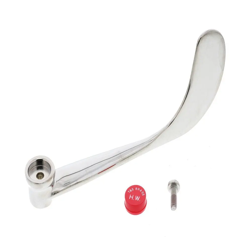 T&S Brass B-Wh6h Chrome Plated 6" Wrist Action Handle, Hot Index 1
