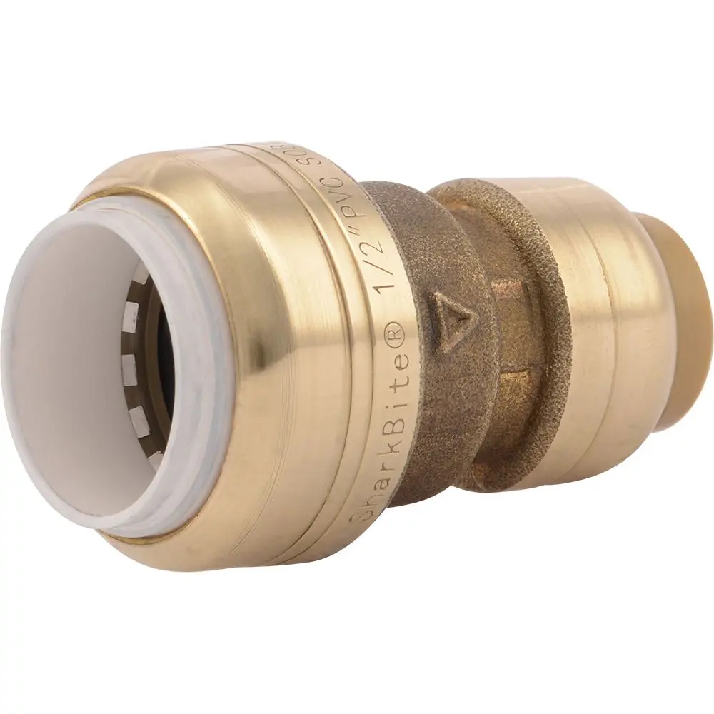 Sharkbite® Uip4008 Push-To-Connect Brass Pvc Transition Coupling - 1/2" Pvc X 1/2" Cts 1