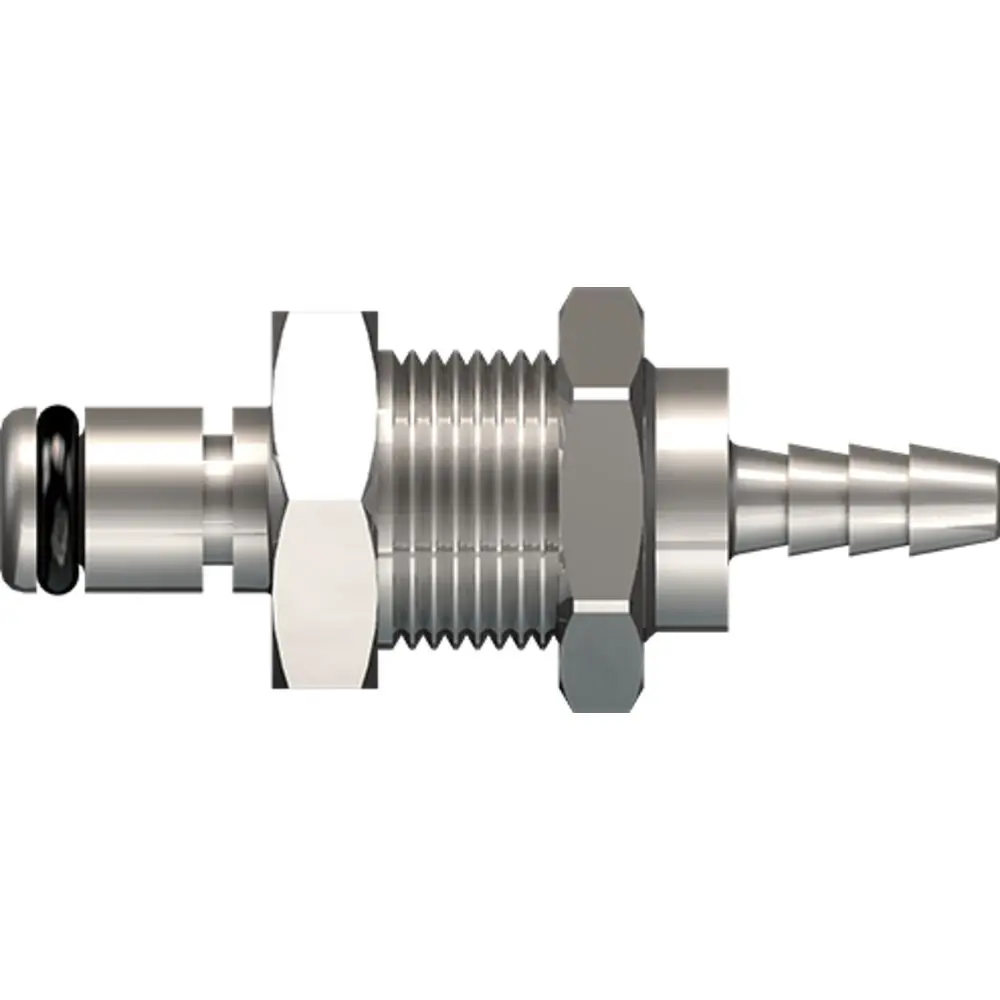 Linktech 20Cb Series Panel Mt. Male, Non-Valved, 1/8" Hb, Chrome Brass, Buna N 1