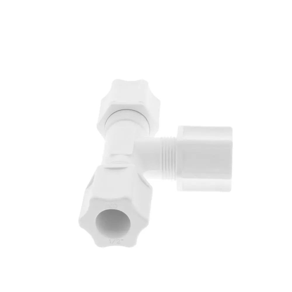 Jaco 70-8-P-O Polypropylene Union Tee 1/2 Od Tube X 1/2 Od Tube X 1/2 Od Tube 2