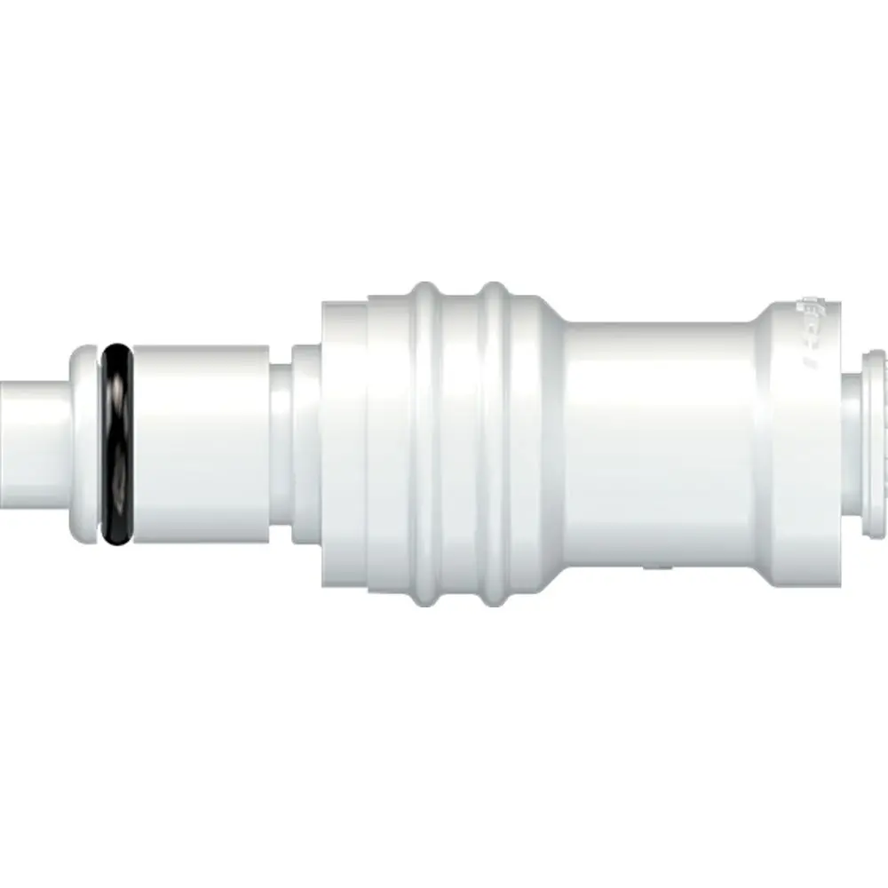 Linktech 40Ac Series Straight Male, Valved, 1/4" O.D. Push-In, Natural Acetal, Buna N 1