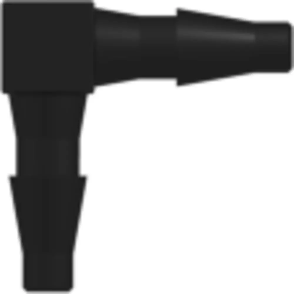 Linktech Tube Fitting With Classic Series Barbs, 1/16" Id, Black Nylon 1