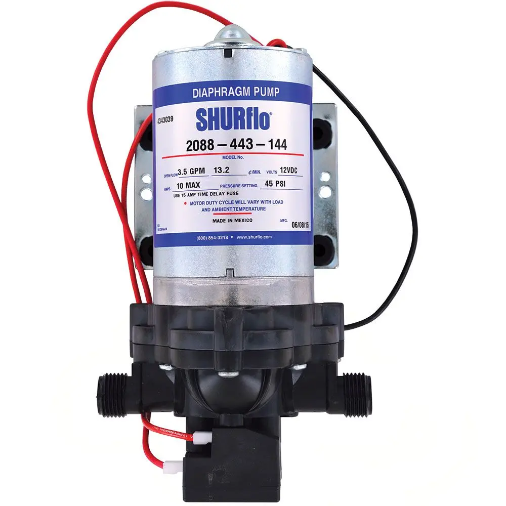 Shurflo 2088-443-144 Delivery Pump 3.5 Gpm 45 Psi 12Vdc 1/2 Mpt 1