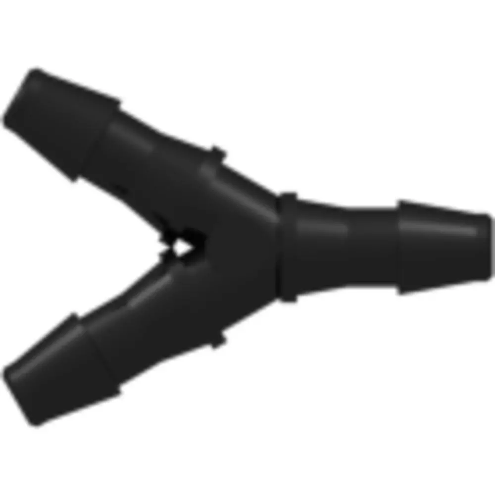 Linktech Y Tube Fitting With 200 Series Barbs, 1/16" (1.6 Mm) Id Tubing, Black Nylon 1