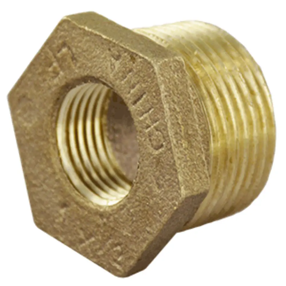 Lead Free Brass Hex Bushing - 1 Mpt X 1/2 Fpt 1