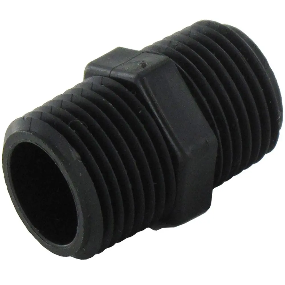 Nipple Hex - 3/4 X 3/4 Mpt Black Polypropylene 1