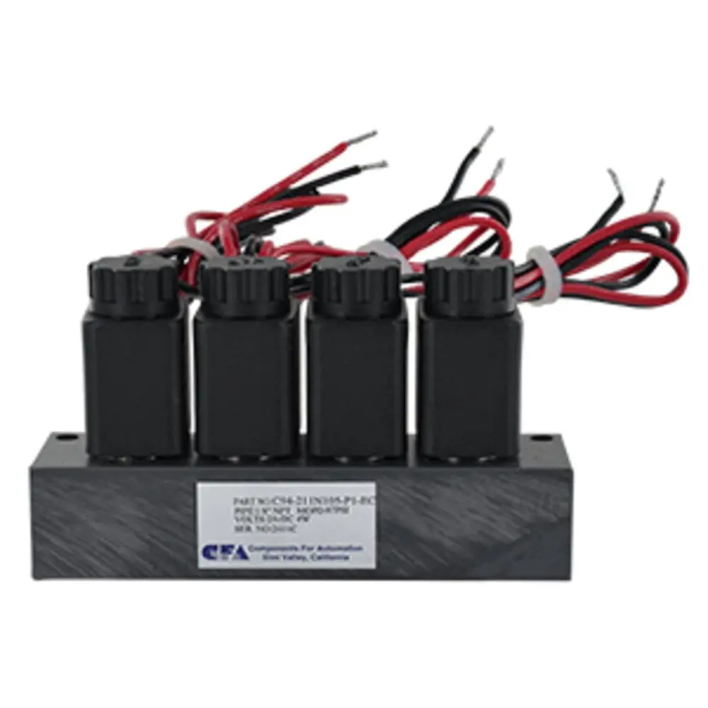 Cfa C9 Series Four Station Normally Closed Solenoid Valves With Manifold 1/8" Fpt 24Vac 1