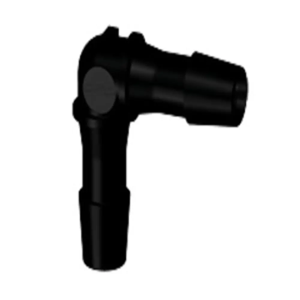 He1231 Elbow Fitting Black Nylon 3/8 Hb X 3/8 Hb 1